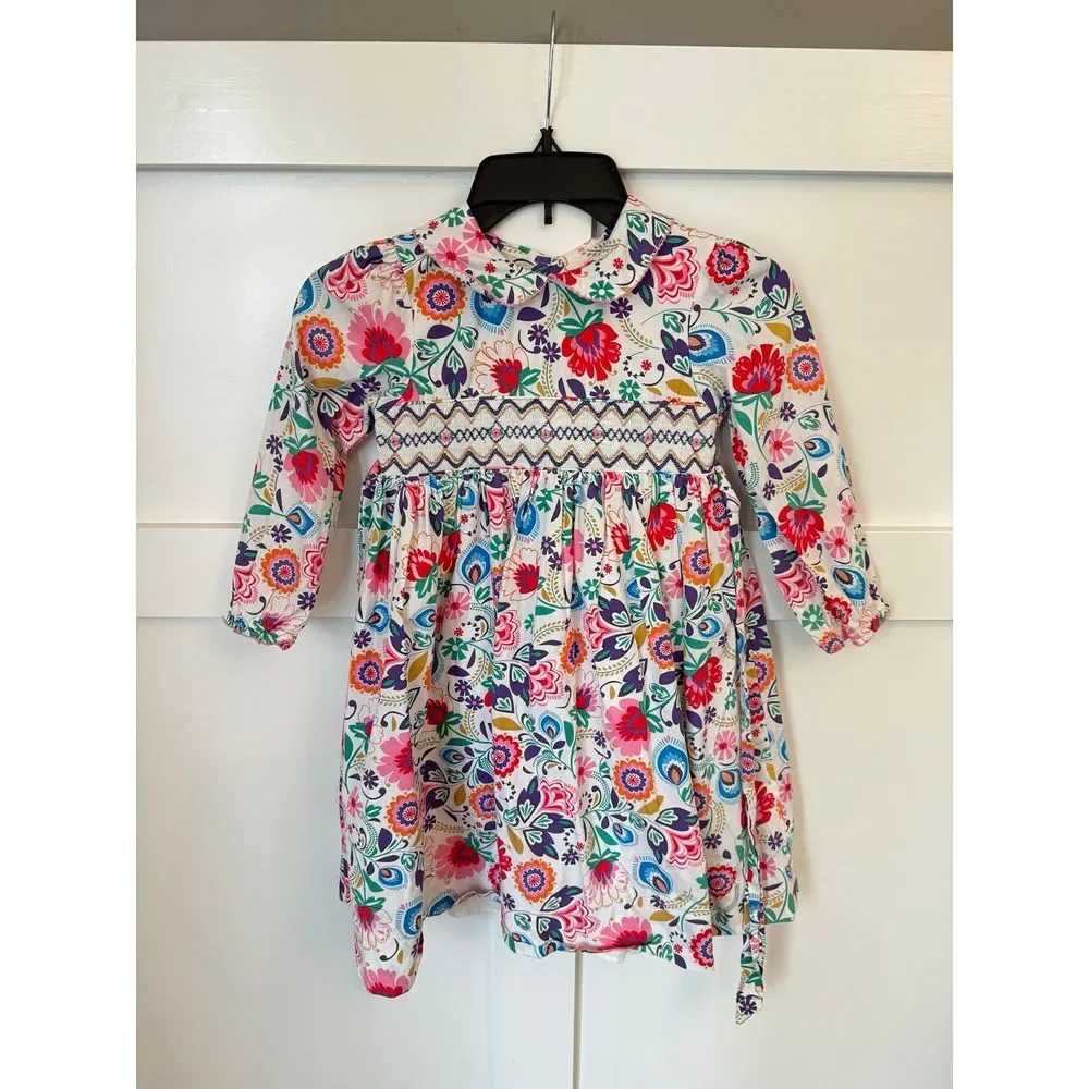Marmellata‎ paisley long sleeve smocked dress size 6x